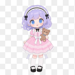 快图网原创卡通可爱动漫美少女
