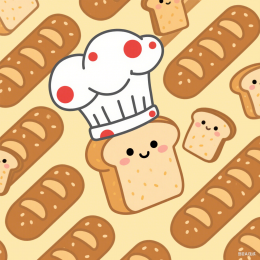 快图网原创卡通面包平铺背景