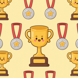 快图网原创手绘冠军平铺背景