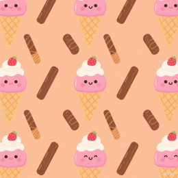 快图网原创卡通雪糕平铺背景