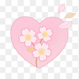 快图网原创手绘樱花爱心