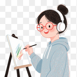 快图网原创卡通美术老师