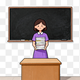 快图网原创手绘老师在讲台上讲课