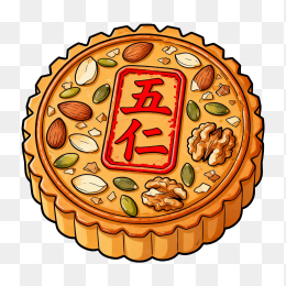 快图网原创手绘五仁月饼