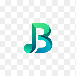 快图网原创音符字母B组成logo