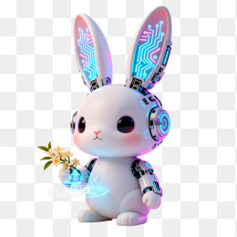 快图网原创3D中秋机器兔子