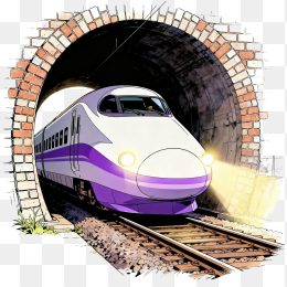 手绘卡通高铁
