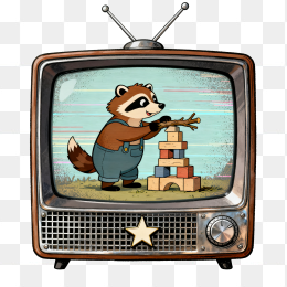 复古手绘电视机