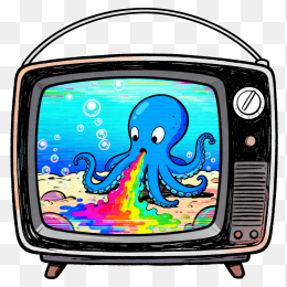 复古手绘电视机