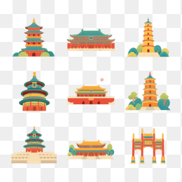 快图网原创古代建筑插画合集