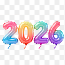 快图网原创彩色2026气球字体