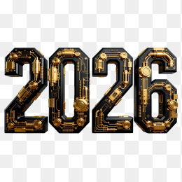 快图网原创立体2026年机械字体