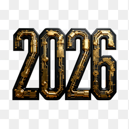 快图网原创立体2026年机械字体