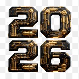 快图网原创立体2026年机械字体