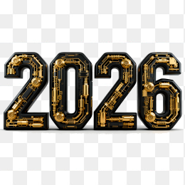 快图网原创立体2026年机械字体