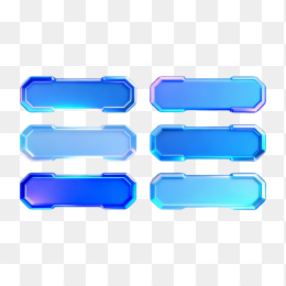 快图网原创蓝色科技边框按钮合集