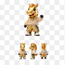 快图网独家原创3D渲染金马吉祥物