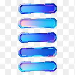 快图网原创蓝色科技边框按钮合集