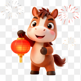 快图网原创马年3D吉祥物元素