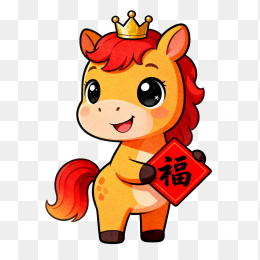 快图网原创马年卡通马元素