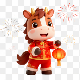 快图网原创马年3D吉祥物元素