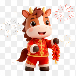 快图网原创马年3D吉祥物元素