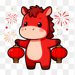 快图网原创马年卡通马元素