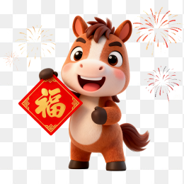 快图网原创3D马年福字元素