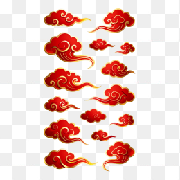快图网原创红色祥云合集