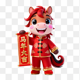 快图网原创马年3D公仔