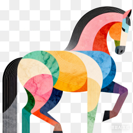 快图网原创彩色艺术手绘马