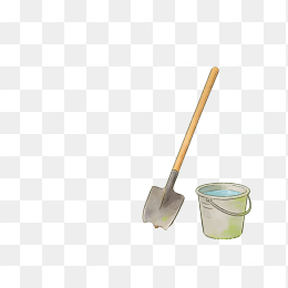 手绘卡通人物植树图标元素