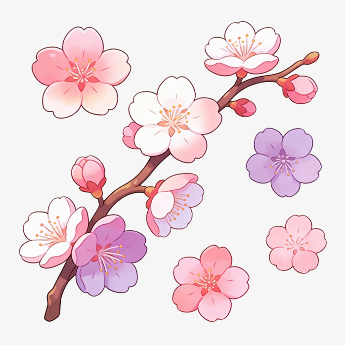 手绘卡通软萌樱花元素