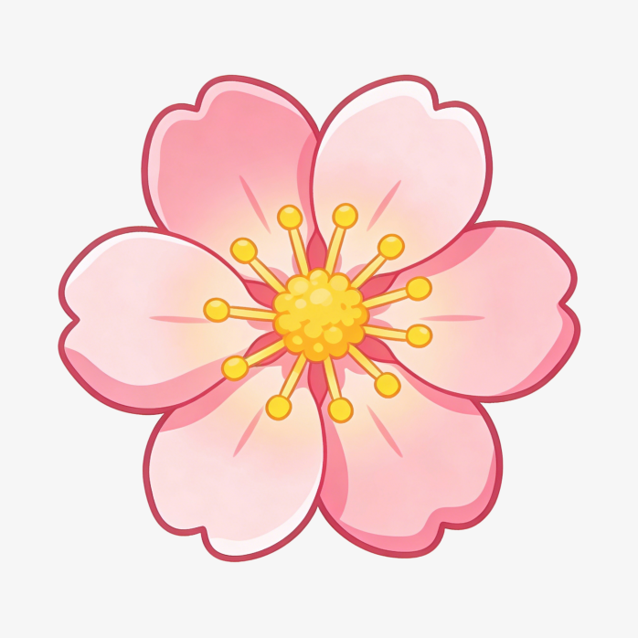 治愈系樱花手绘插画