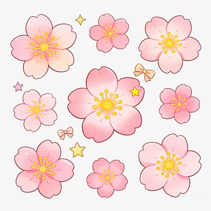 唯美樱花手绘素材下截