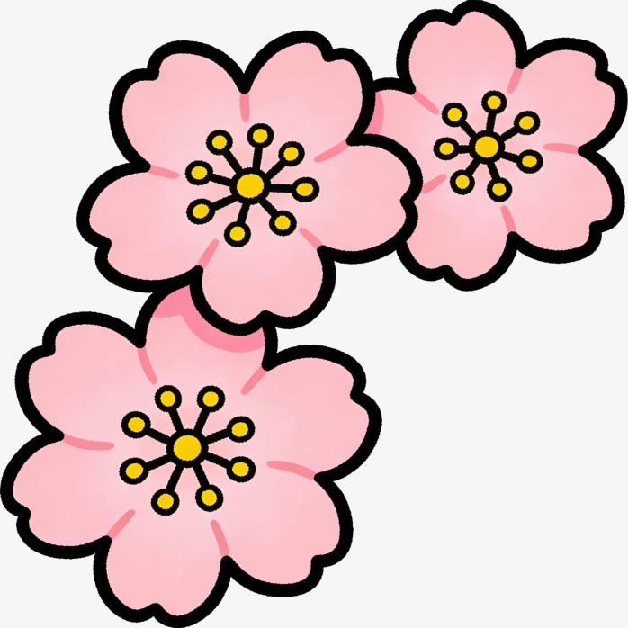 樱花手账装饰手绘素材