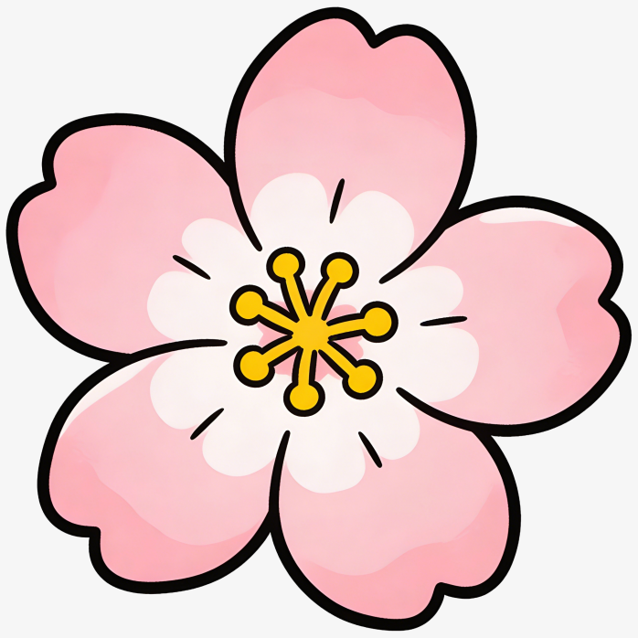 散落樱花花瓣手绘素材