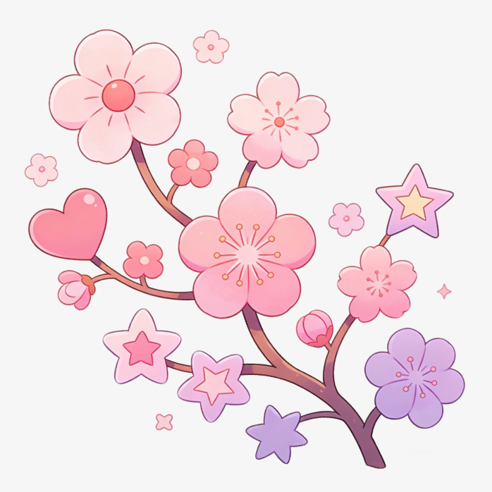 春日赏樱手绘樱花图片