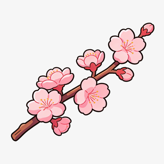 樱花茶会手绘插画