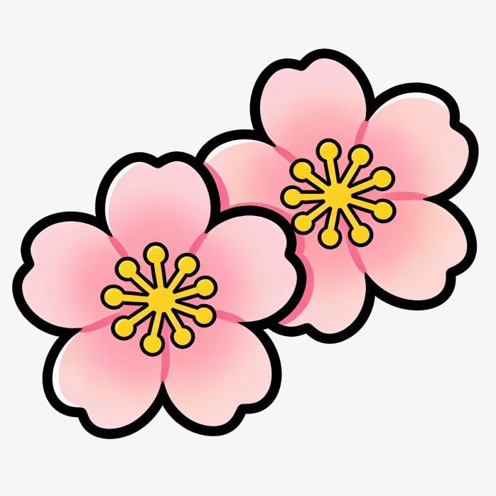 手绘可爱卡通樱花插画