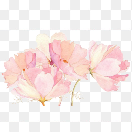 粉色唯美文艺手绘花装饰