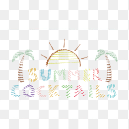 卡通手绘字体 夏天 糖果色
