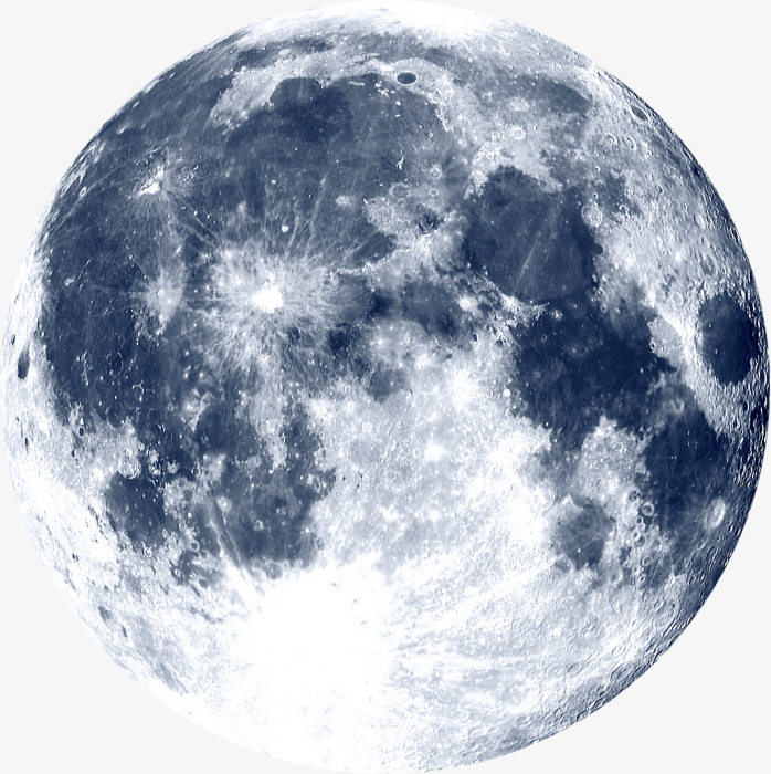 月亮蓝白圆形素材免抠图