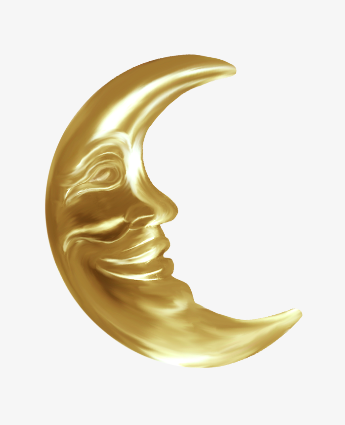 月亮黄色弯人脸素材图形
