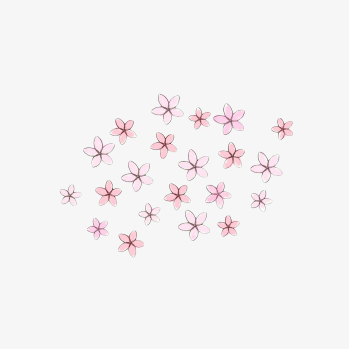 一堆卡通樱花免抠图片
