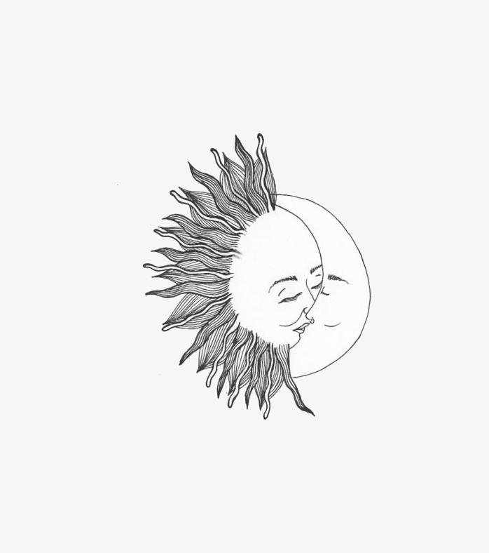 创意手绘日月合一