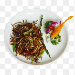 干煸茶树菇俯视