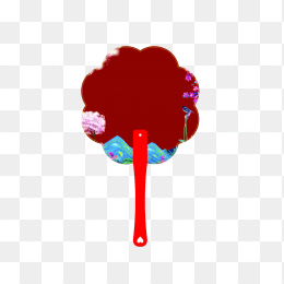 山水景色广告扇