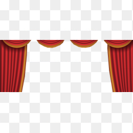 手绘红色舞台布帘
