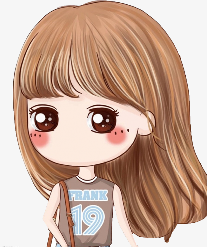 手绘长发女孩